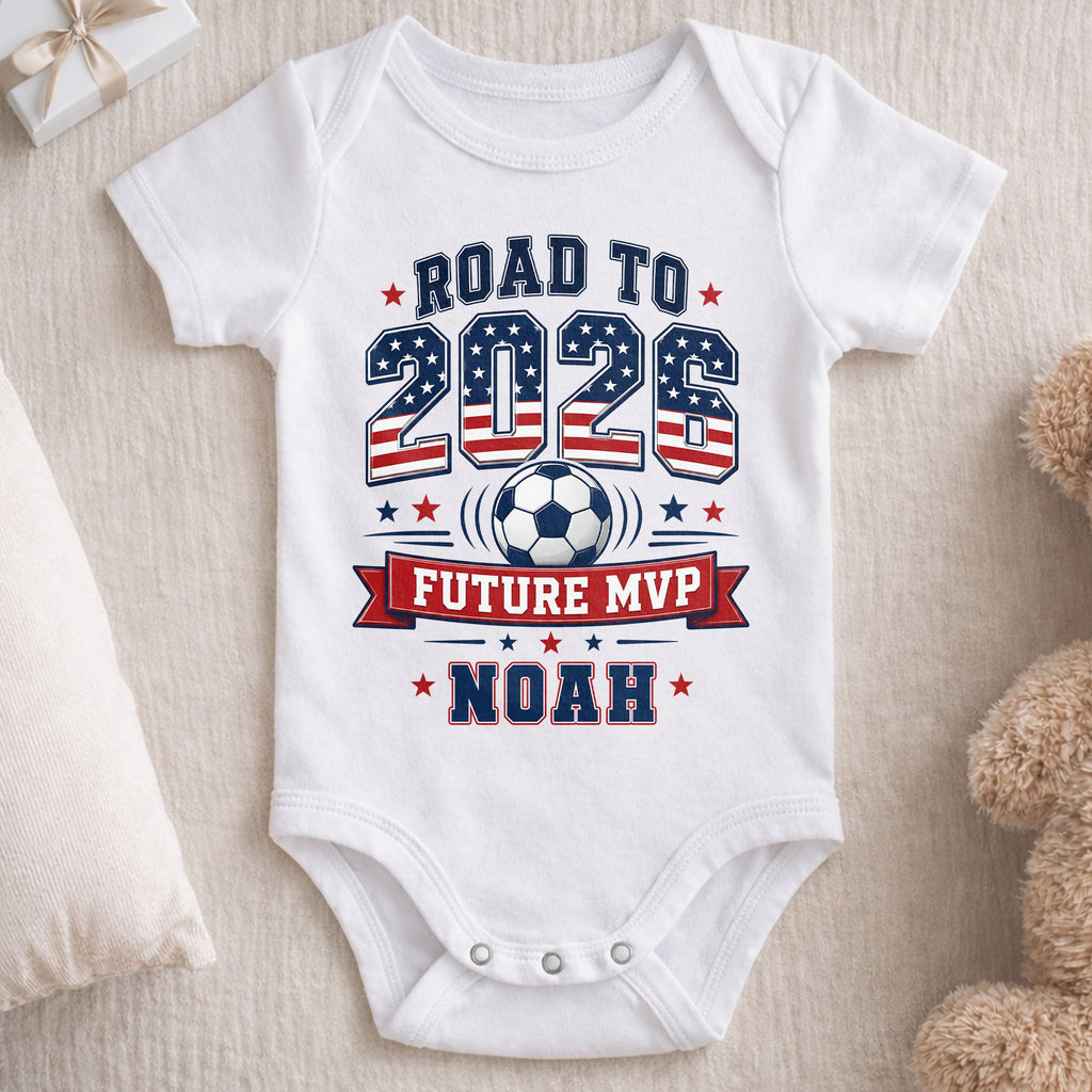 Personalized Custom Baby Onesie Road to Future MVP Gift for Baby