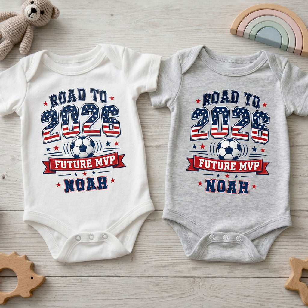 Personalized Custom Baby Onesie Road to Future MVP Gift for Baby