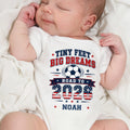 Personalized Custom Baby Onesie Tiny Feet Big Dreams Gift