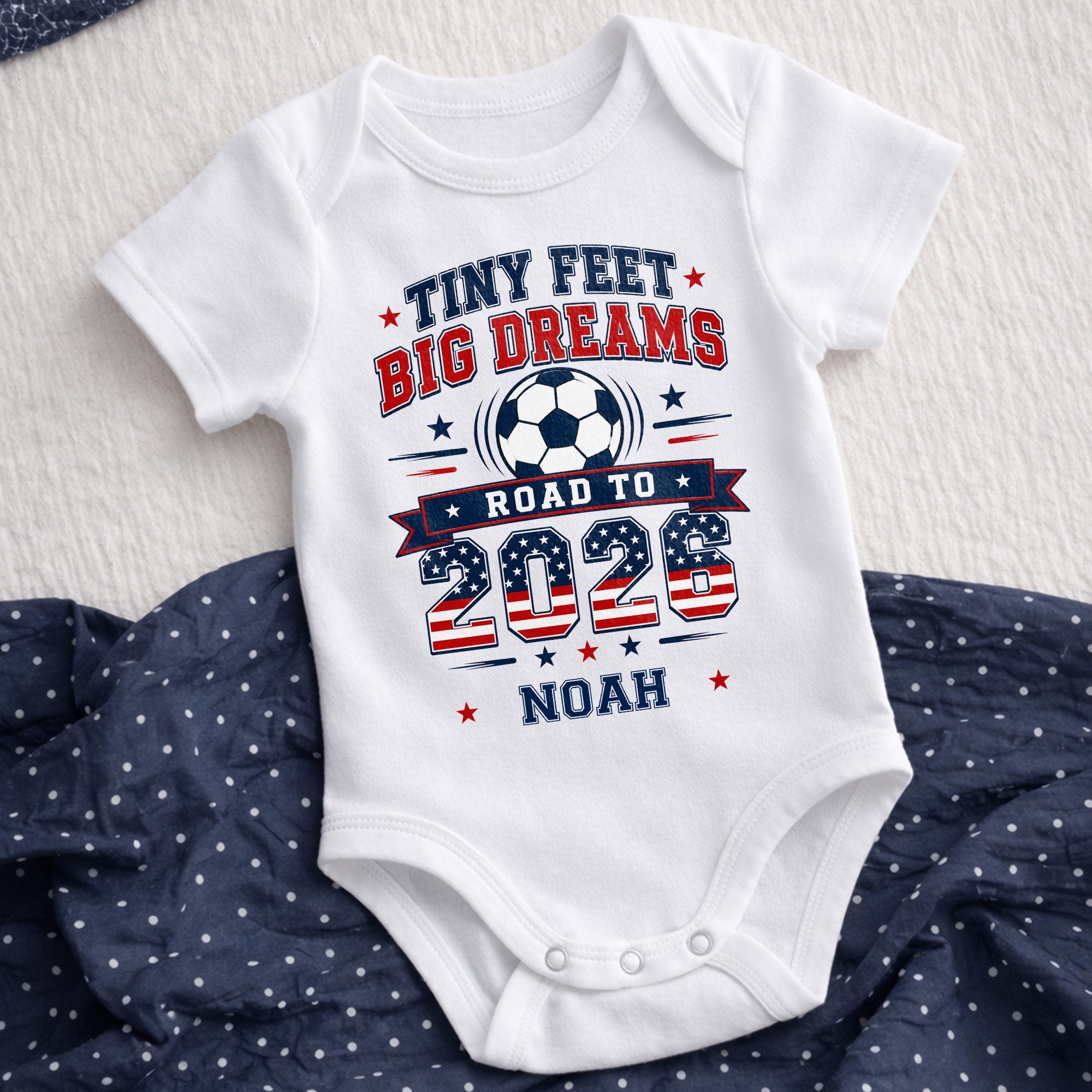 Personalized Custom Baby Onesie Tiny Feet Big Dreams Gift