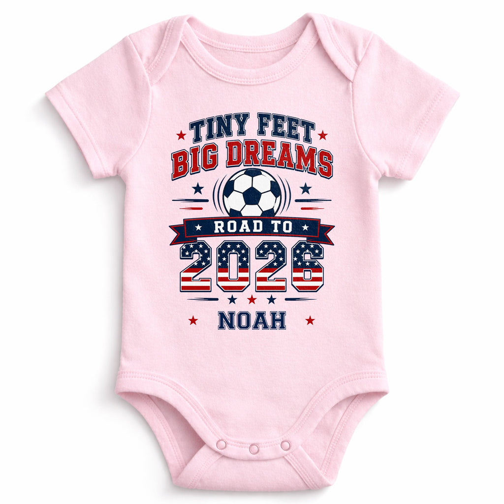 Personalized Custom Baby Onesie Tiny Feet Big Dreams Gift