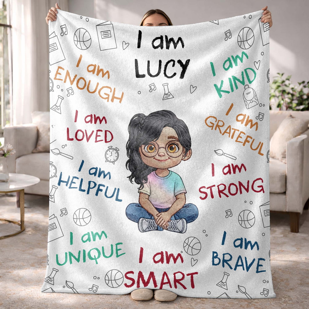 Personalized Fleece Blanket Custom Name Gift for Kids Blanket GradoCreations