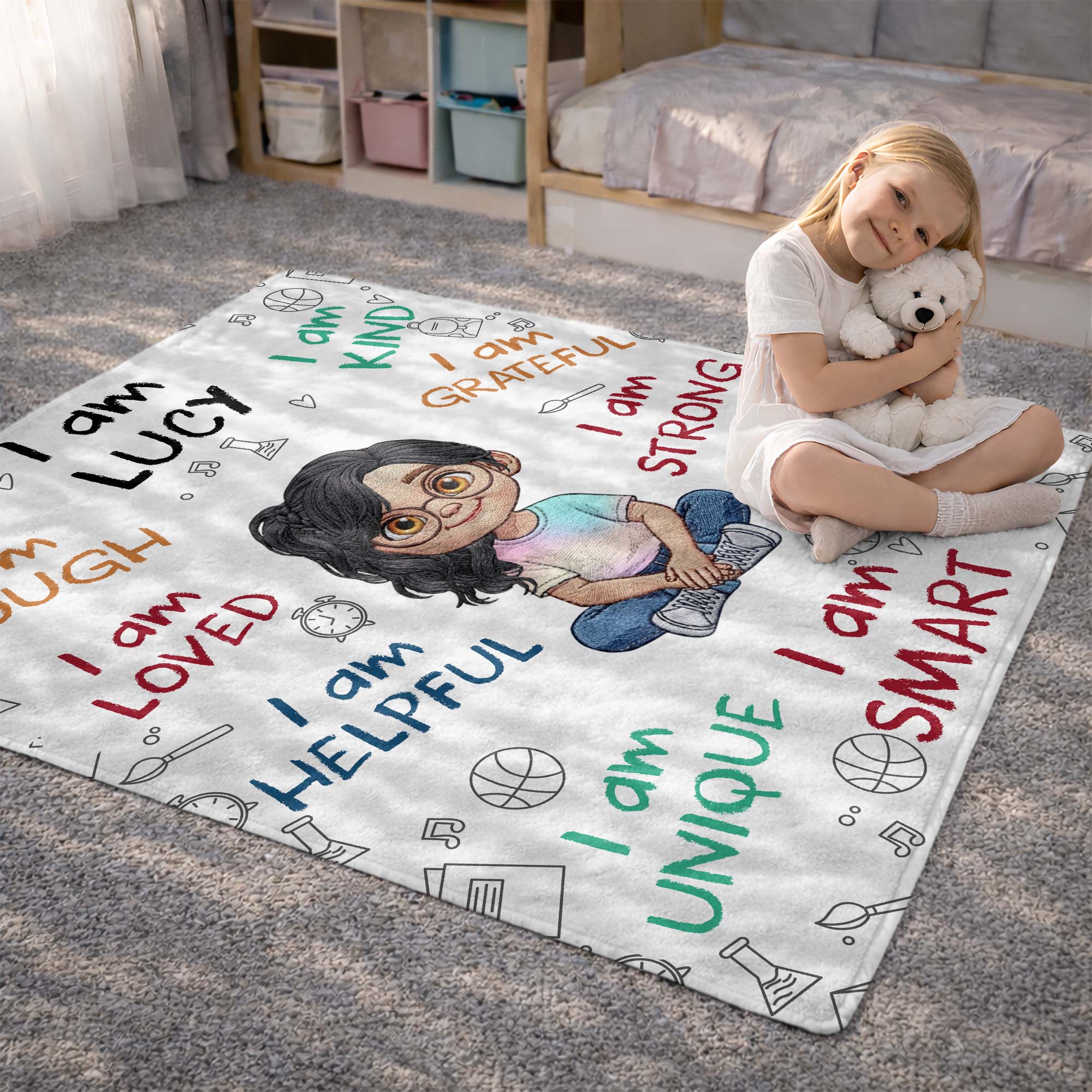 Personalized Fleece Blanket Custom Name Gift for Kids Blanket GradoCreations