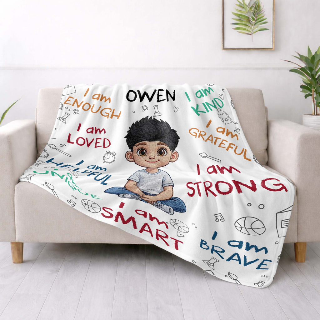 Personalized Fleece Blanket Custom Name Gift for Kids Blanket GradoCreations