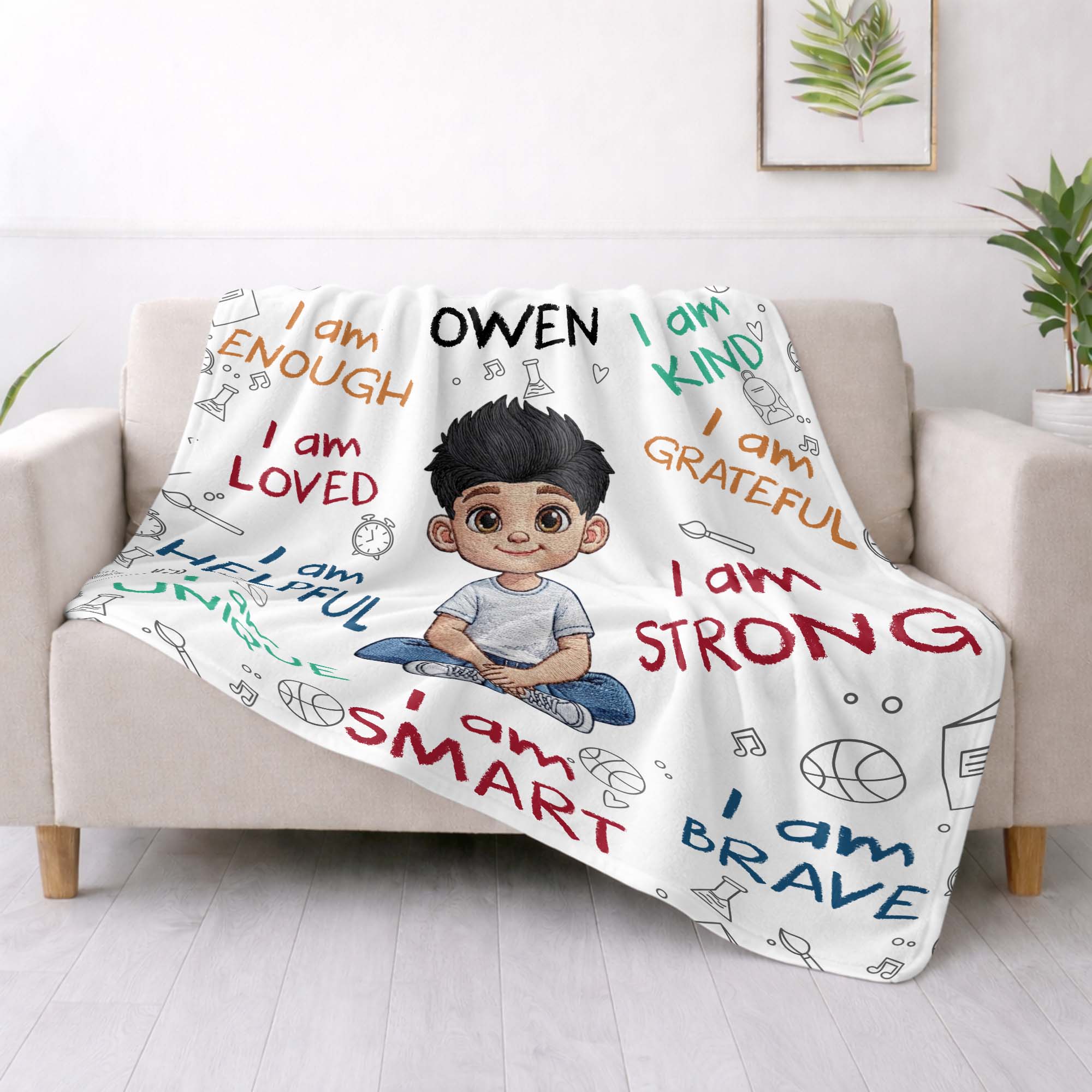 Personalized Fleece Blanket Custom Name Gift for Kids Blanket GradoCreations