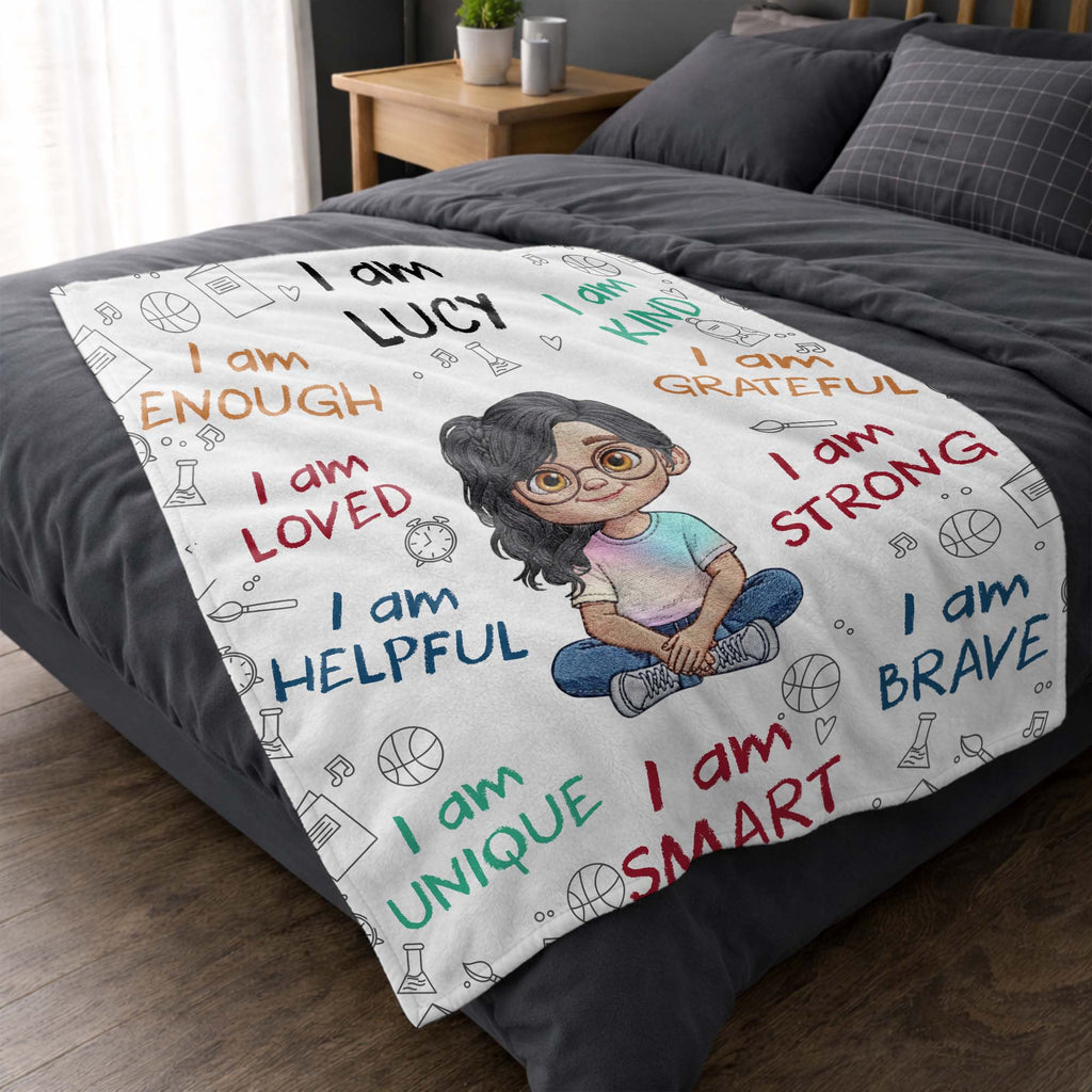 Personalized Fleece Blanket Custom Name Gift for Kids Blanket GradoCreations