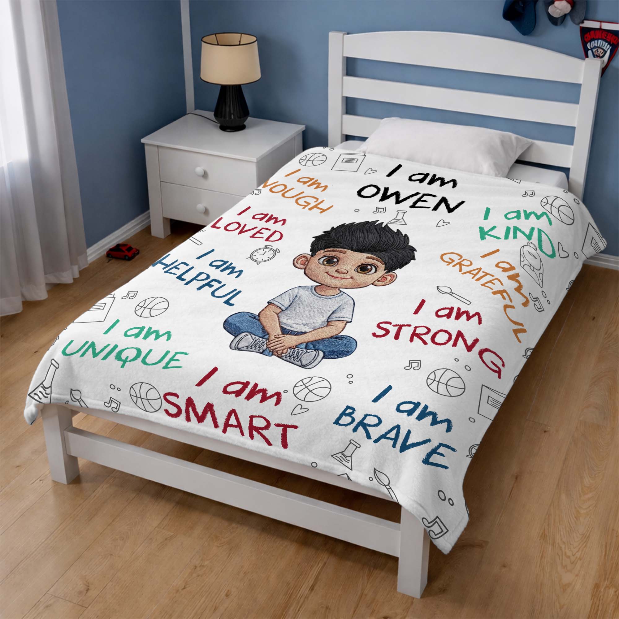 Personalized Fleece Blanket Custom Name Gift for Kids Blanket GradoCreations