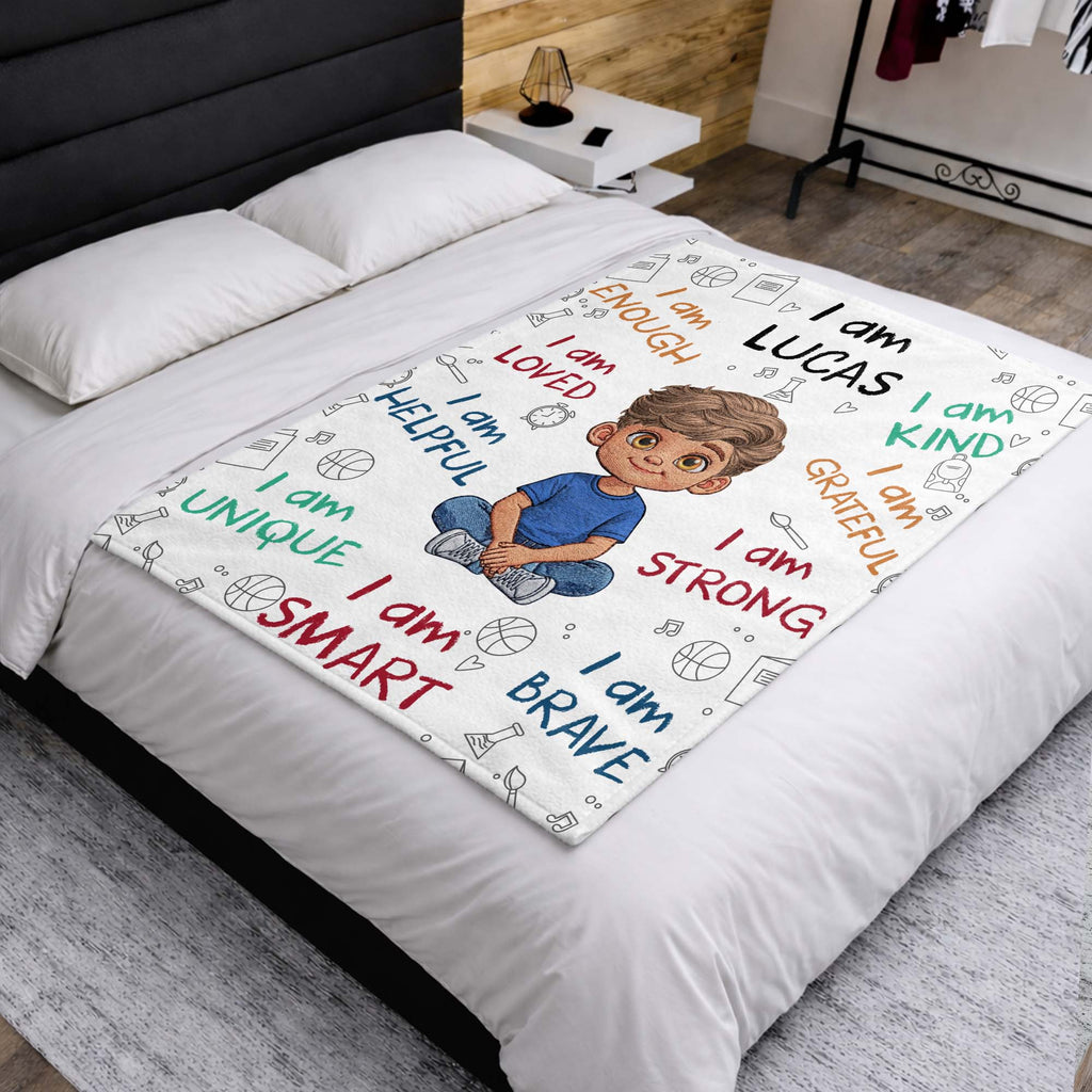 Personalized Fleece Blanket Custom Name Gift for Kids Blanket GradoCreations
