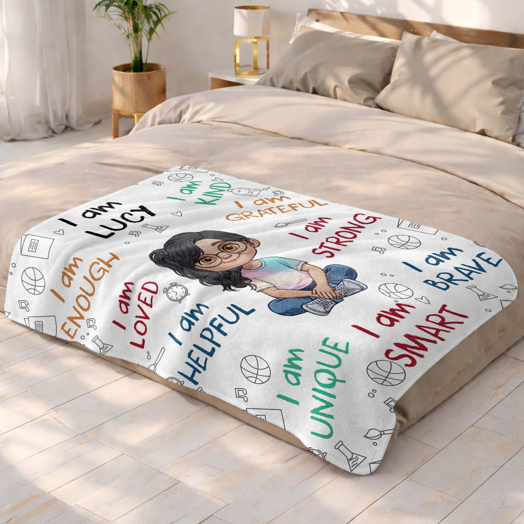 Personalized Fleece Blanket Custom Name Gift for Kids Blanket GradoCreations