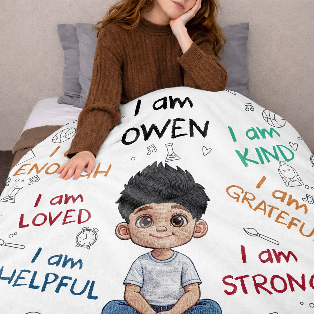 Personalized Fleece Blanket Custom Name Gift for Kids Blanket GradoCreations