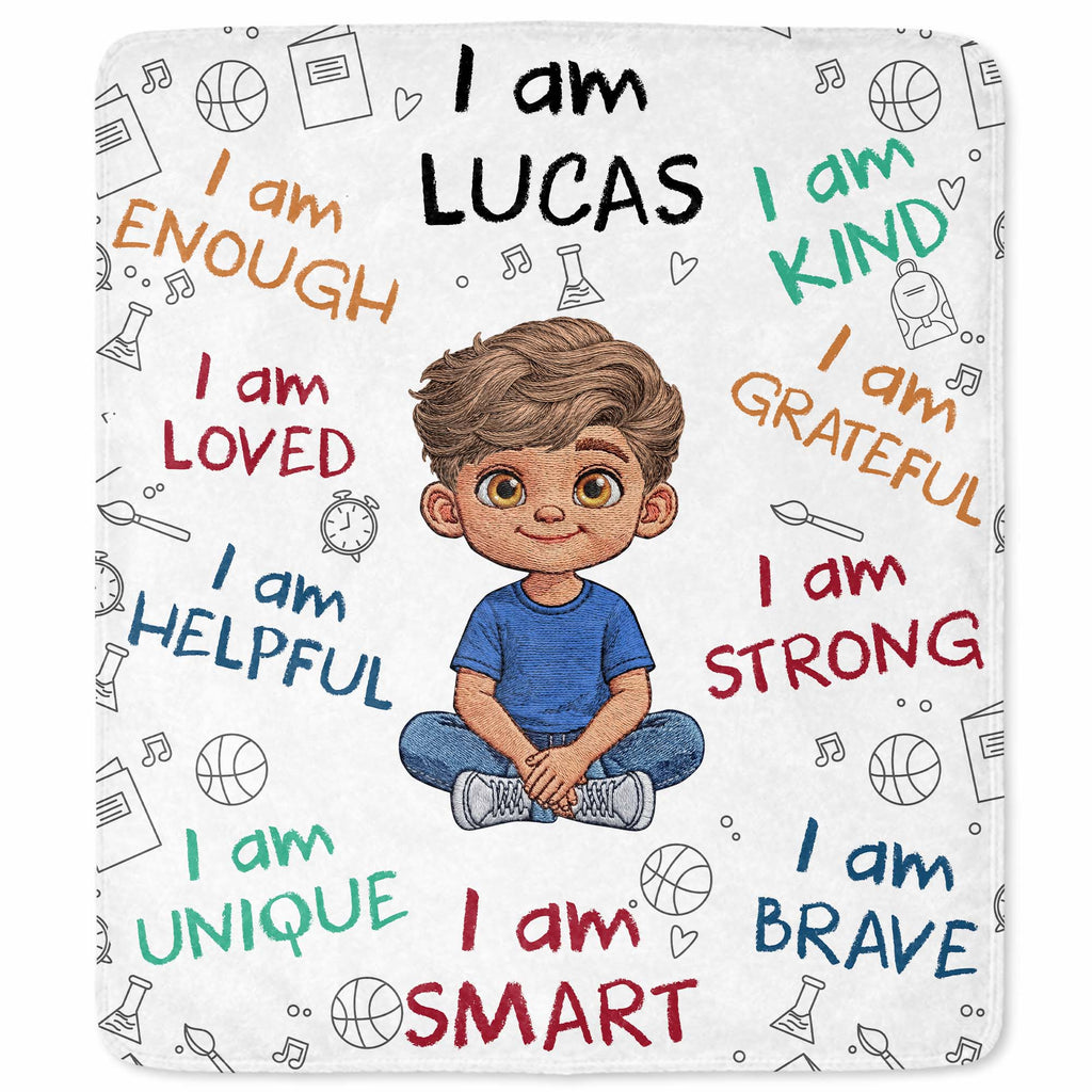 Personalized Fleece Blanket Custom Name Gift for Kids Blanket GradoCreations