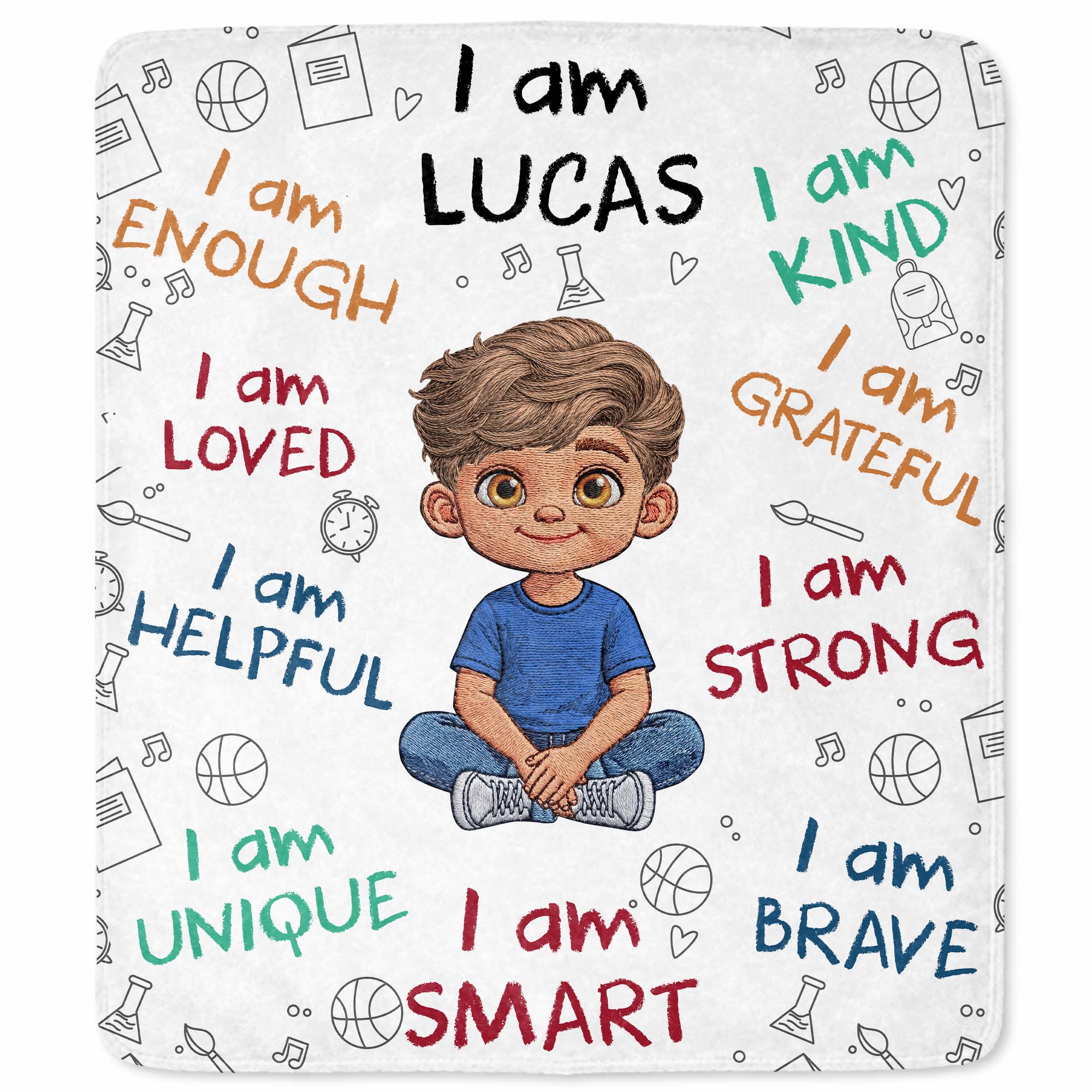 Personalized Fleece Blanket Custom Name Gift for Kids Blanket GradoCreations