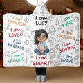Personalized Wearable Hooded Blanket Custom Name Gift for Kids Hooded Blanket GradoCreations