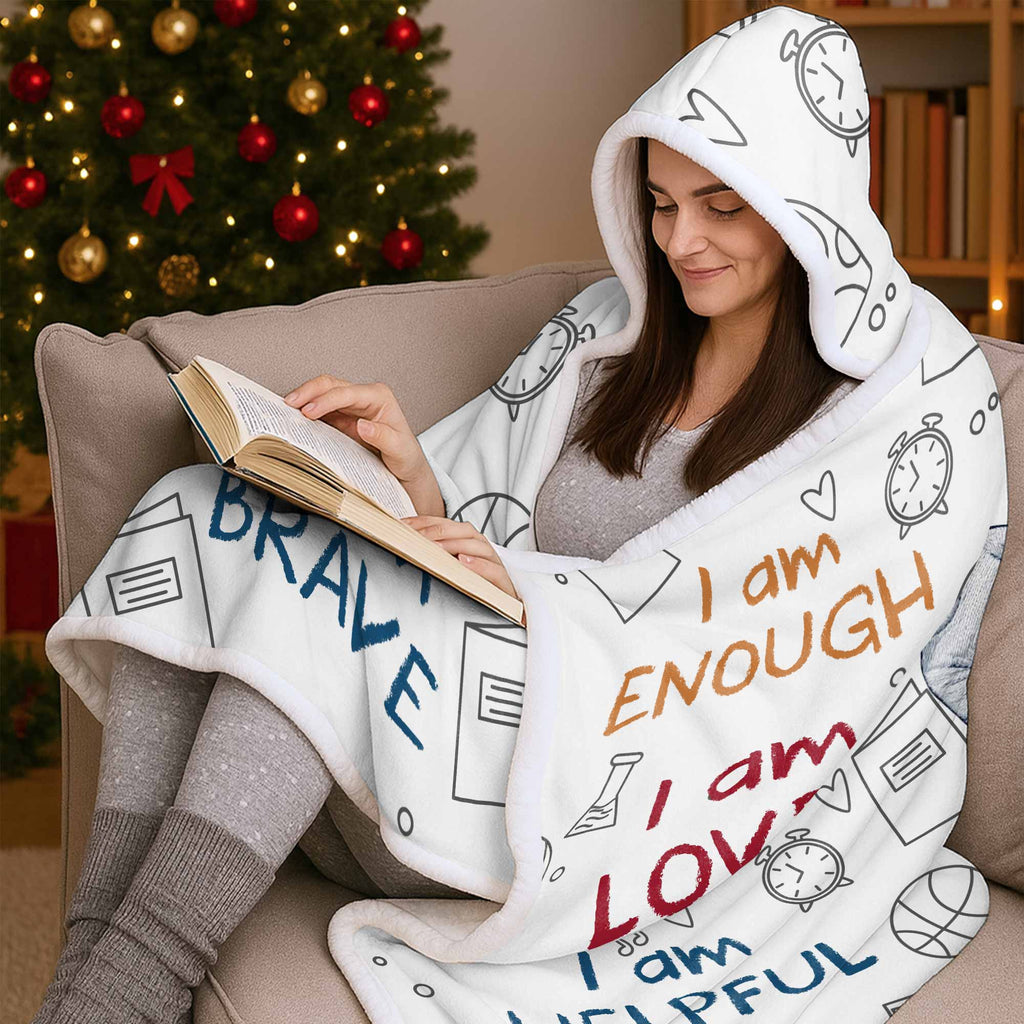 Personalized Wearable Hooded Blanket Custom Name Gift for Kids Hooded Blanket GradoCreations