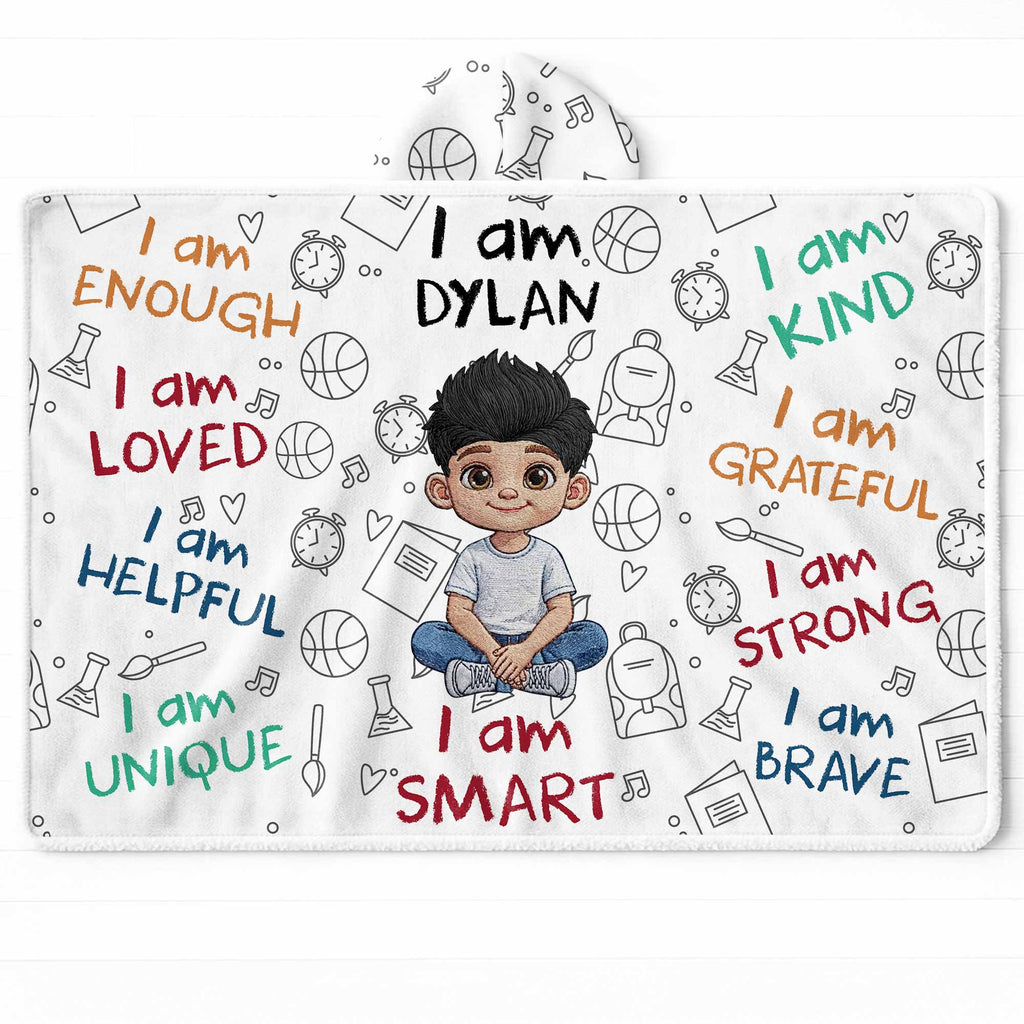 Personalized Wearable Hooded Blanket Custom Name Gift for Kids Hooded Blanket GradoCreations