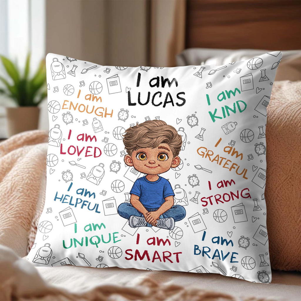 Personalized Affirmation Pillow Custom Name Gift for Kids Pillow GradoCreations