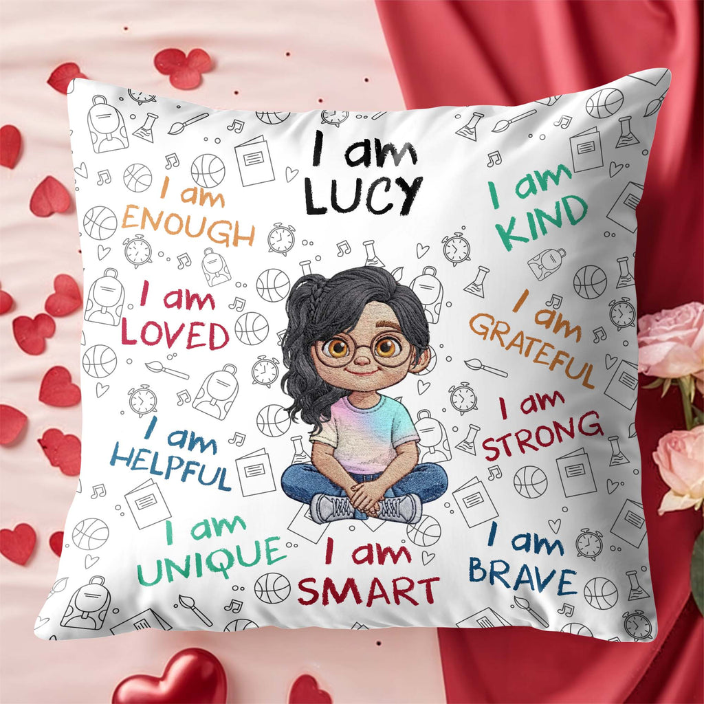 Personalized Affirmation Pillow Custom Name Gift for Kids Pillow GradoCreations