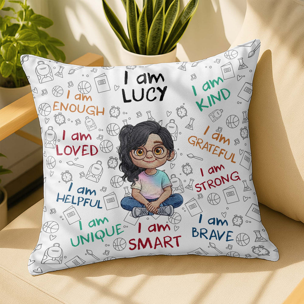 Personalized Affirmation Pillow Custom Name Gift for Kids Pillow GradoCreations