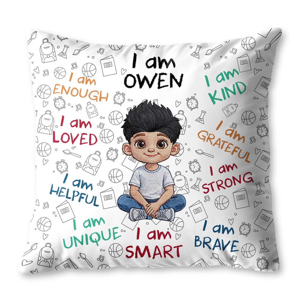 Personalized Affirmation Pillow Custom Name Gift for Kids Pillow GradoCreations