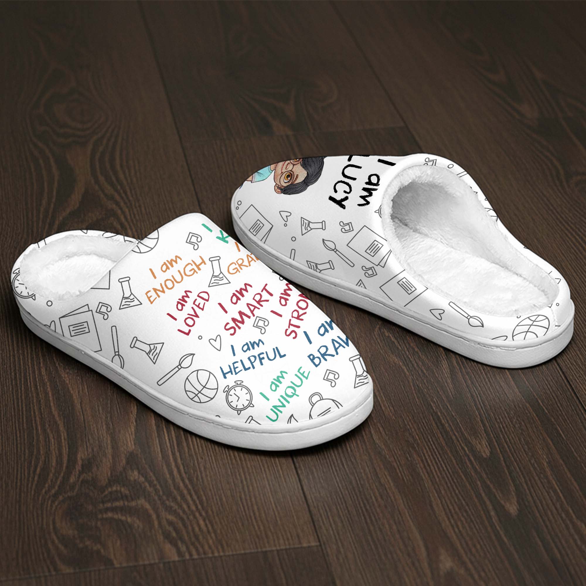 Personalized Custom Plush Slippers for Kids with Name, Cozy Gift Slippers GradoCreations