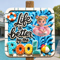 Personalized Wood Sign Custom Name Pool Decor for Kids Wood Sign GradoCreations