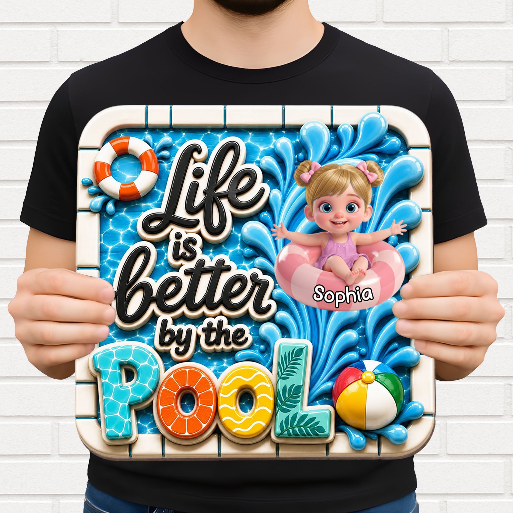 Personalized Wood Sign Custom Name Pool Decor for Kids Wood Sign GradoCreations