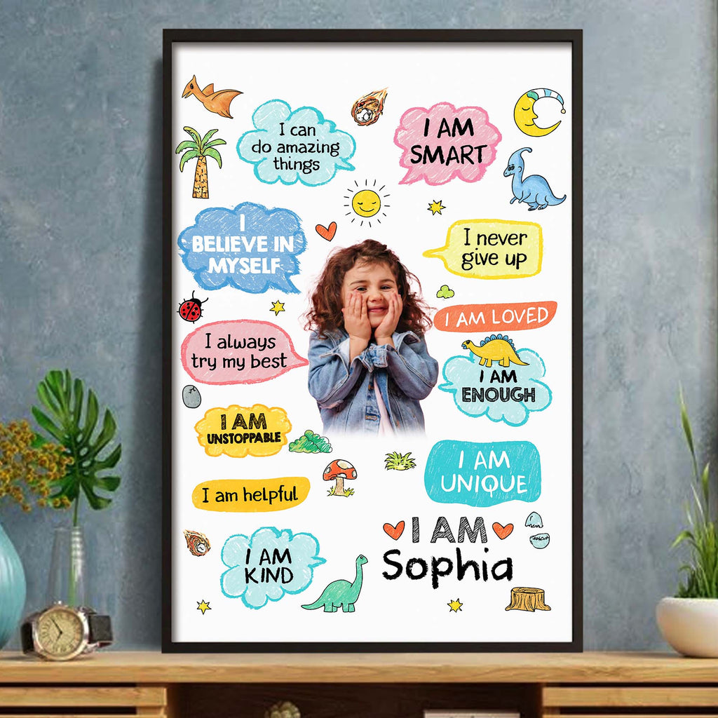 Personalized Dinosaur Affirmations Custom Poster for Kids Poster GradoCreations