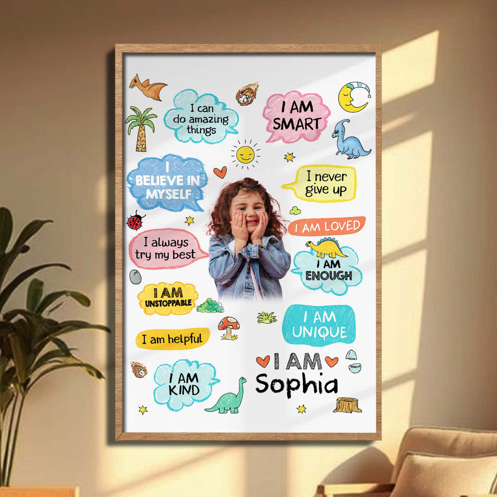 Personalized Dinosaur Affirmations Custom Poster for Kids Poster GradoCreations
