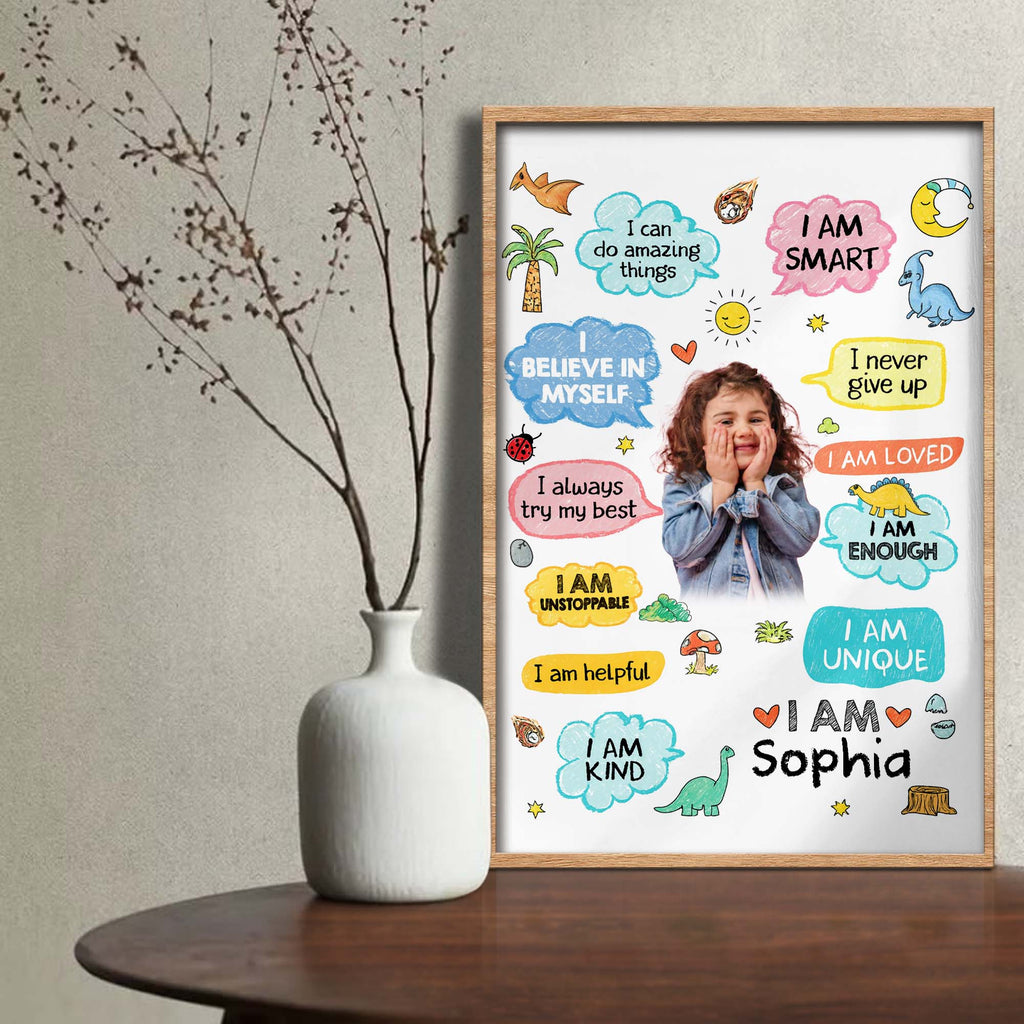 Personalized Dinosaur Affirmations Custom Poster for Kids Poster GradoCreations