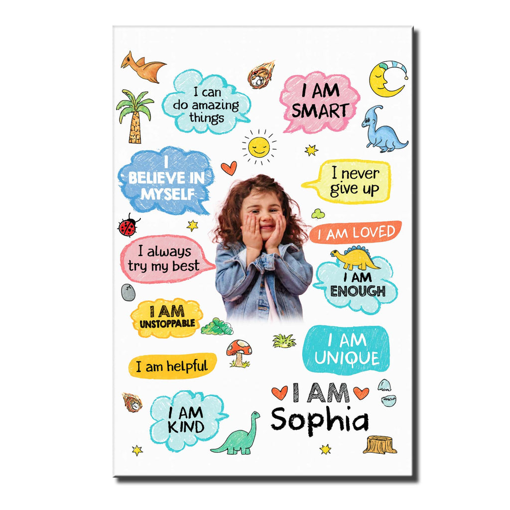 Personalized Dinosaur Affirmations Custom Poster for Kids Poster GradoCreations