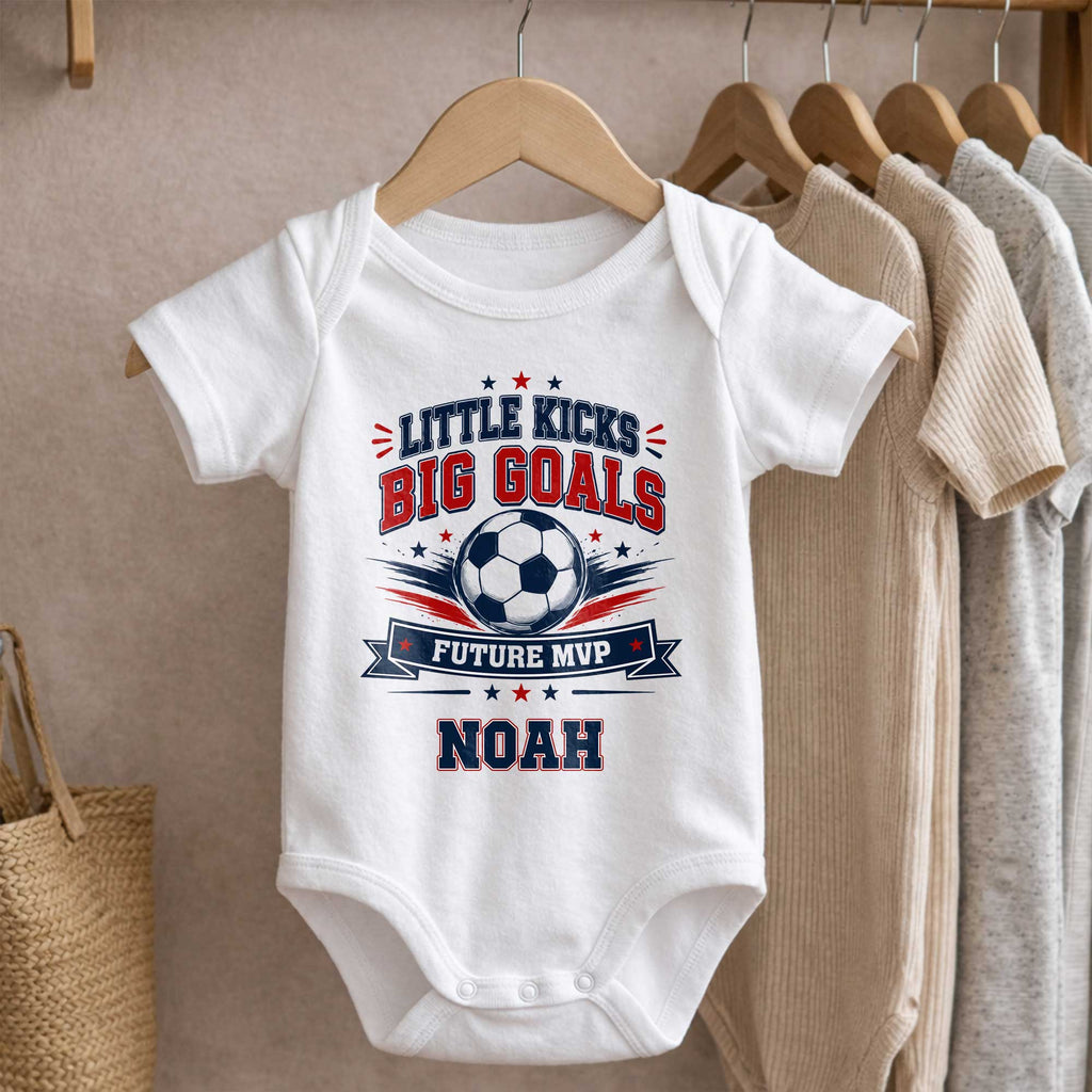 Personalized Baby Onesie Custom Name Soccer MVP Gift