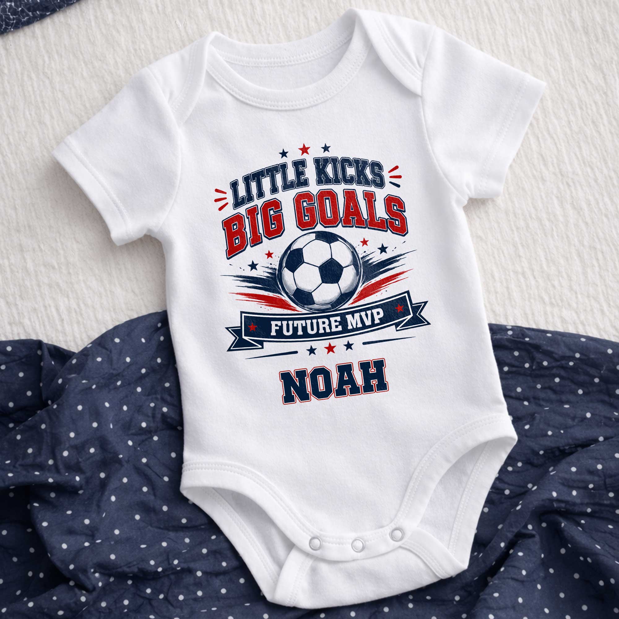 Personalized Baby Onesie Custom Name Soccer MVP Gift