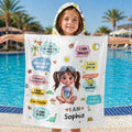 Personalized Kids Hooded Towel Custom Name Dinosaur Gift Kids Hooded Beach Towel GradoCreations