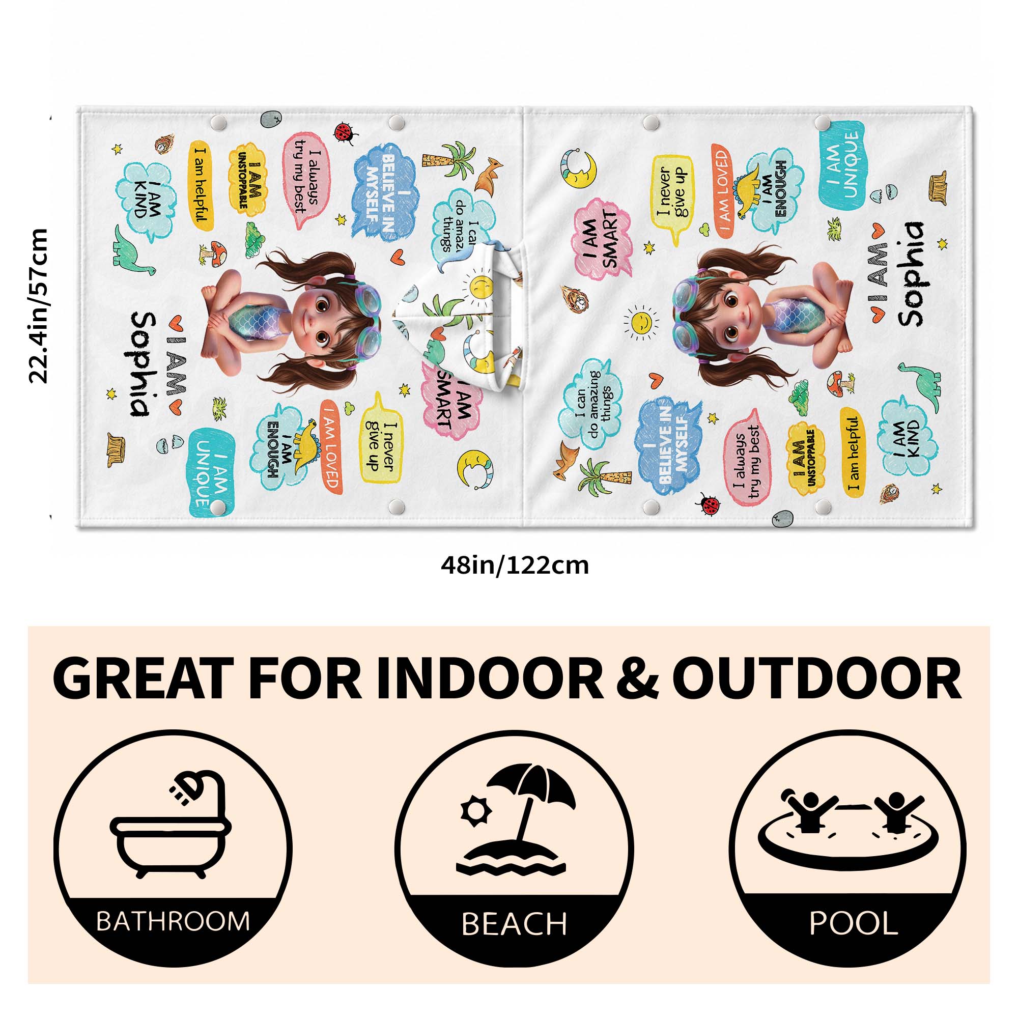 Personalized Kids Hooded Towel Custom Name Dinosaur Gift Kids Hooded Beach Towel GradoCreations