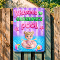 Personalized Metal Sign Custom Name Welcome to Grandma's Pool Metal Sign GradoCreations
