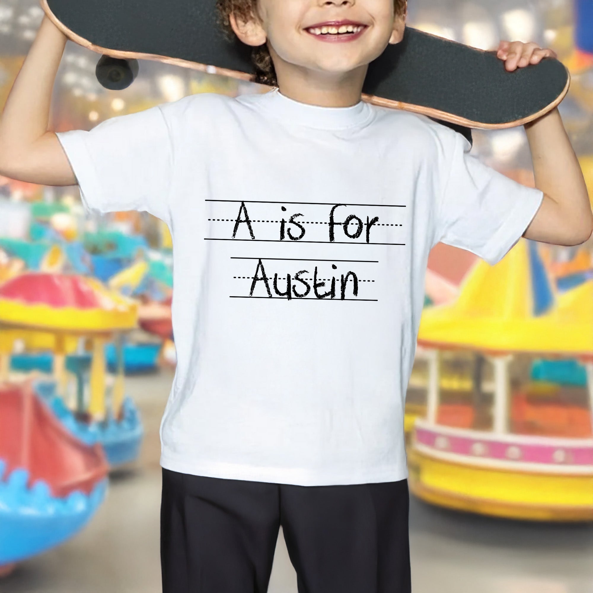 Personalized Custom Name Youth T-Shirt Alphabet Gift Idea