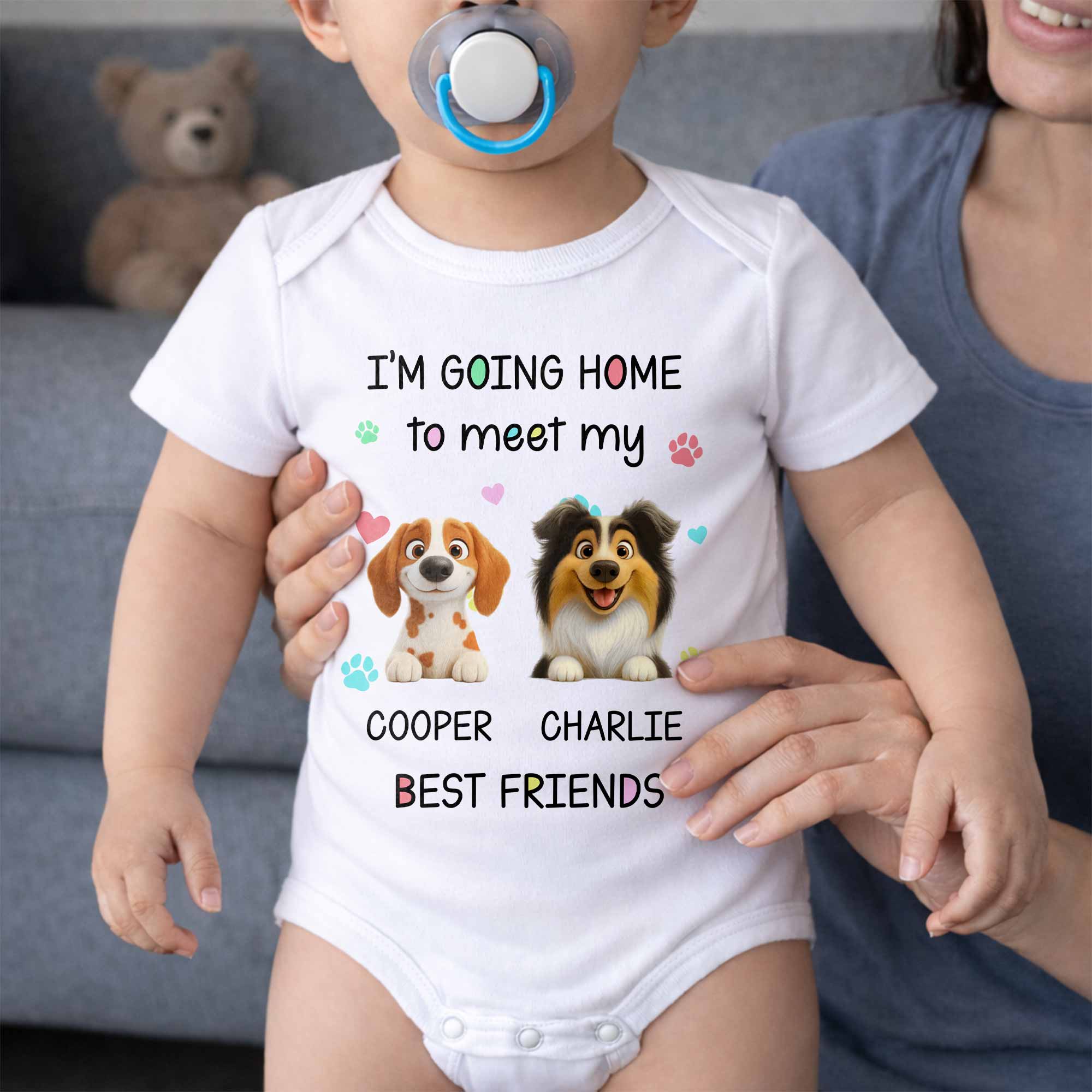Personalized Custom Baby Onesie Cute Pet Design Gift for Kids Baby Onesie GradoCreations