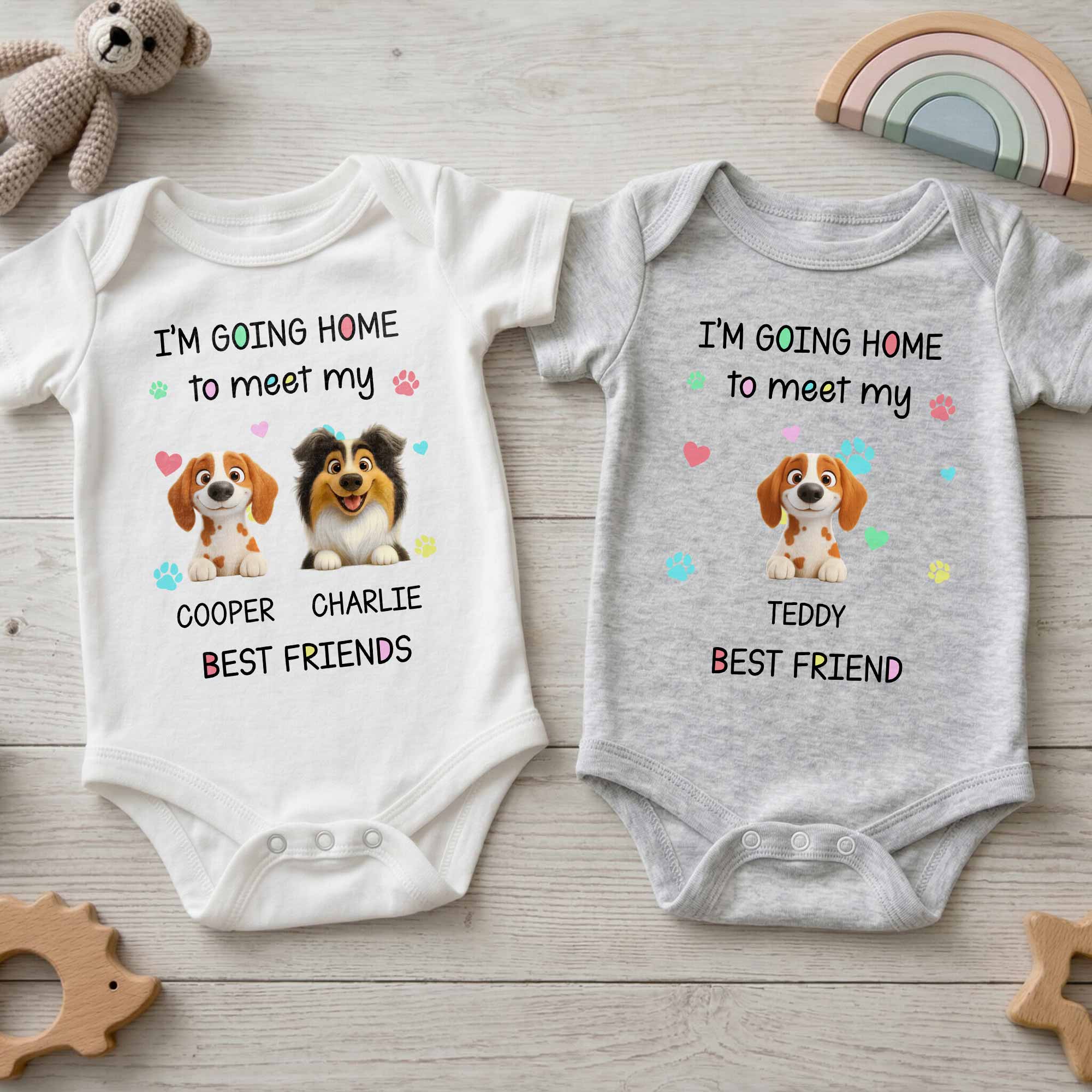 Personalized Custom Baby Onesie Cute Pet Design Gift for Kids Baby Onesie GradoCreations