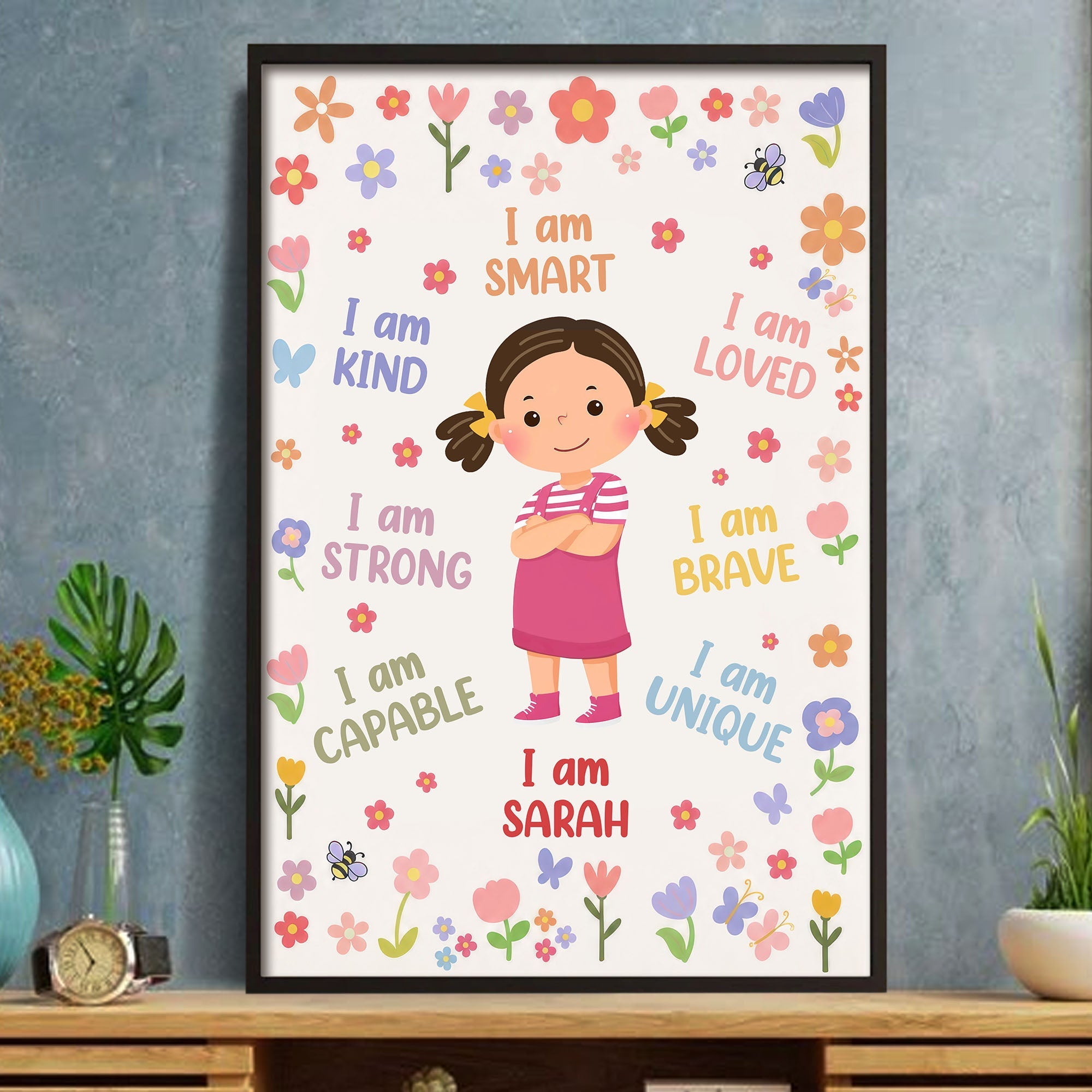 Personalized Affirmation Vertical Poster for Kids - Custom Art Poster GradoCreations