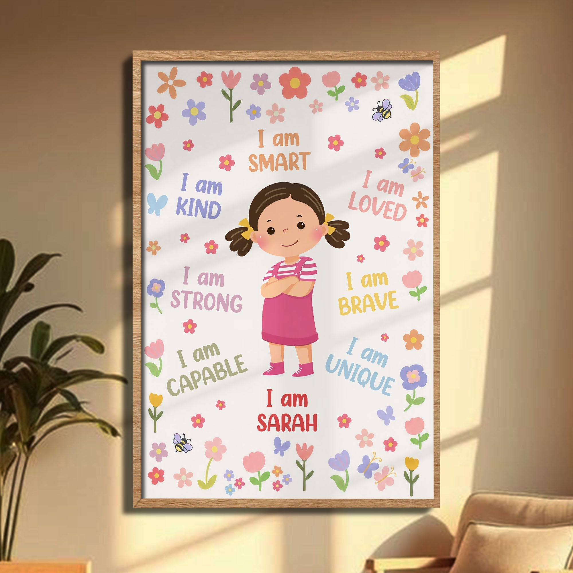 Personalized Affirmation Vertical Poster for Kids - Custom Art Poster GradoCreations