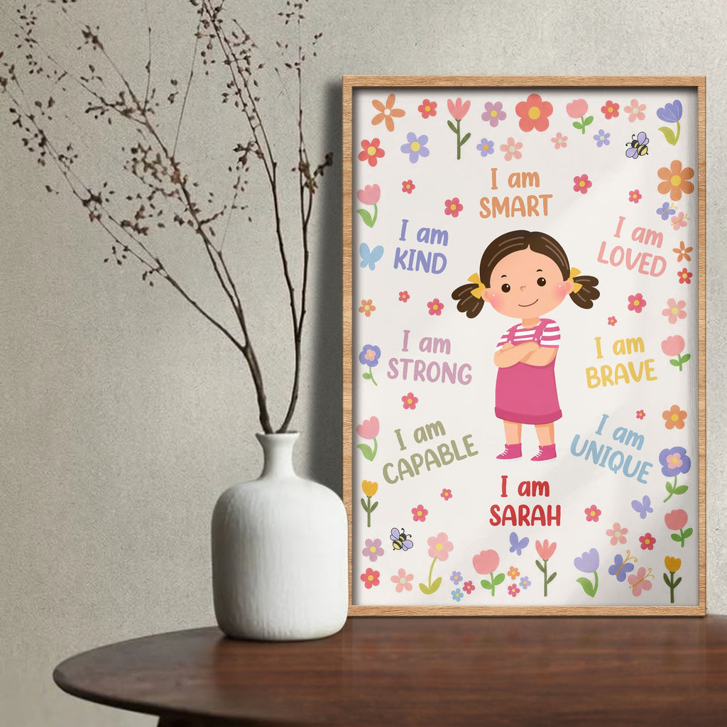 Personalized Affirmation Vertical Poster for Kids - Custom Art Poster GradoCreations