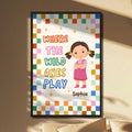 Personalized Kids Custom Vertical Poster Checkered Colorful Art Poster GradoCreations