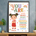 Personalized Positive Affirmation Poster Custom Name for Kids Poster GradoCreations