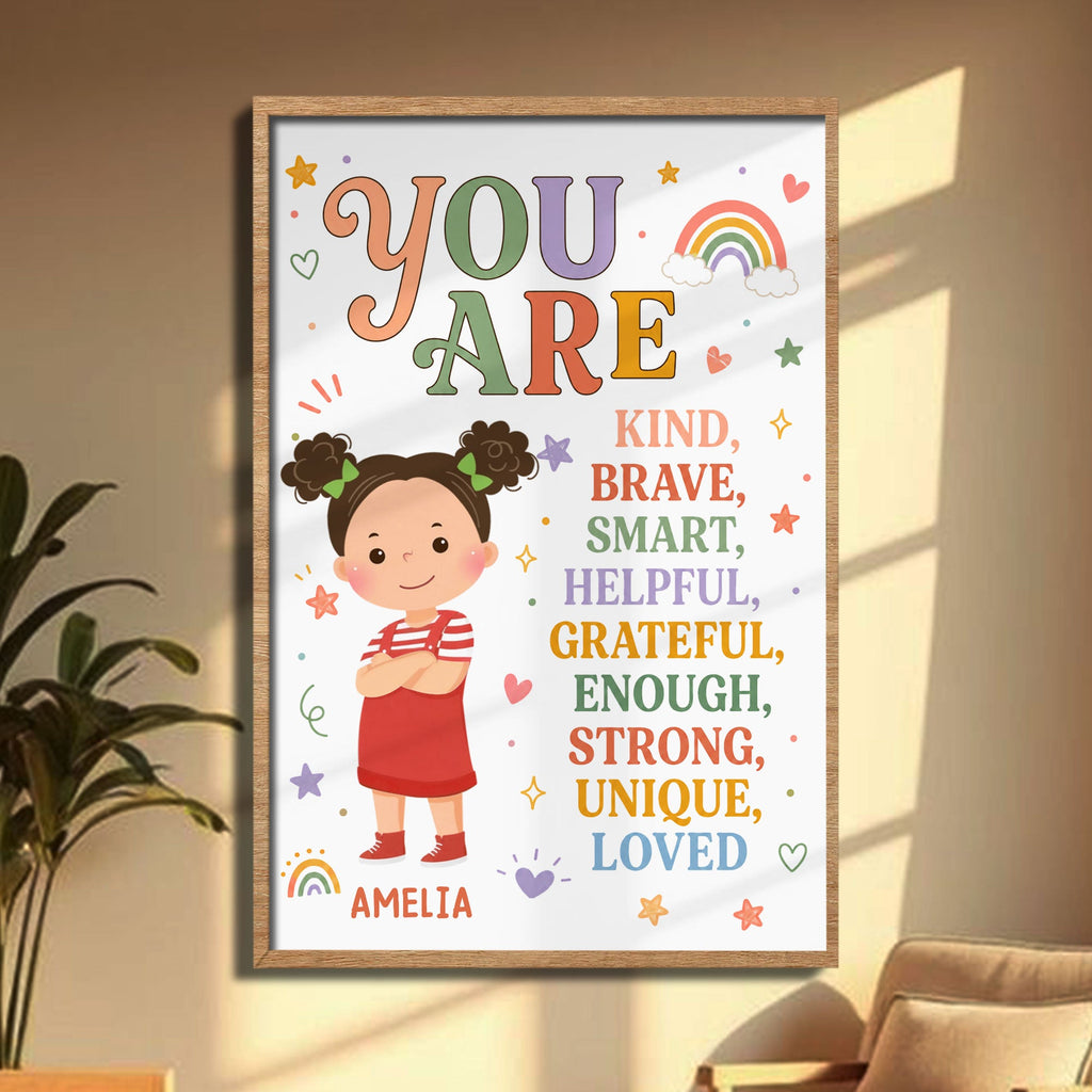 Personalized Positive Affirmation Poster Custom Name for Kids Poster GradoCreations