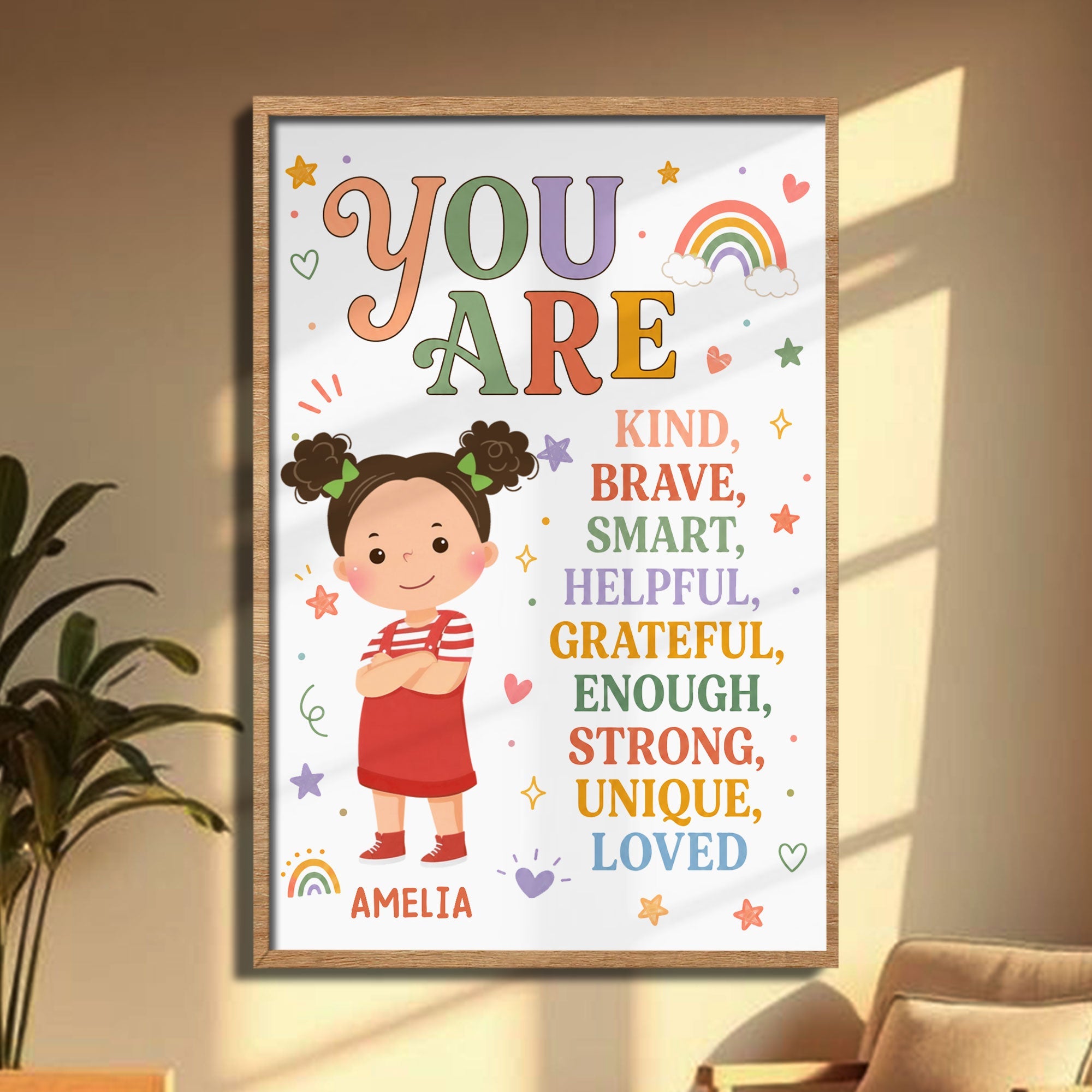 Personalized Positive Affirmation Poster Custom Name for Kids Poster GradoCreations
