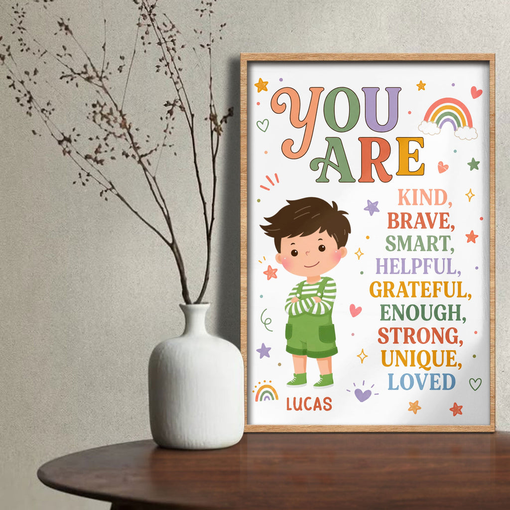 Personalized Positive Affirmation Poster Custom Name for Kids Poster GradoCreations