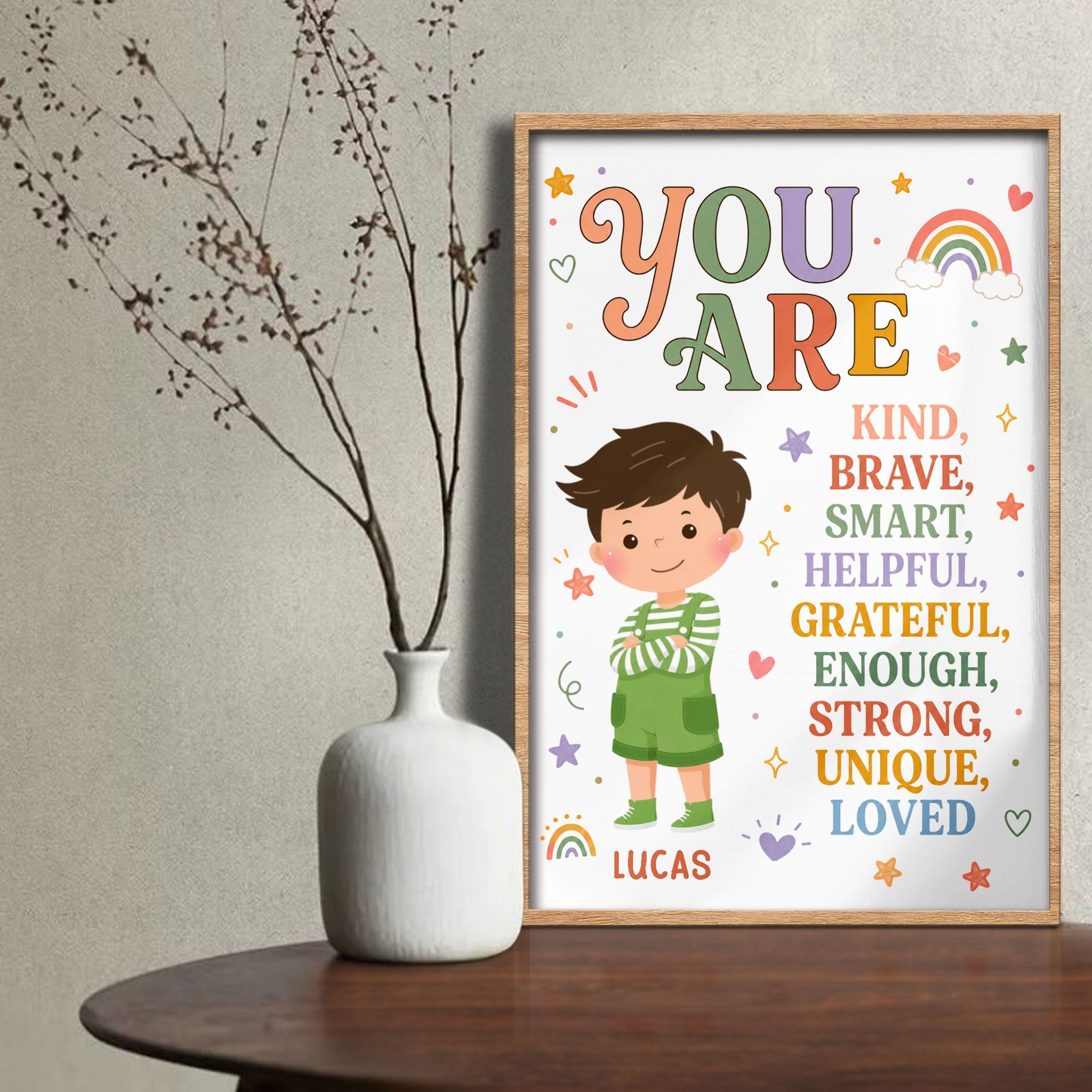 Personalized Positive Affirmation Poster Custom Name for Kids Poster GradoCreations