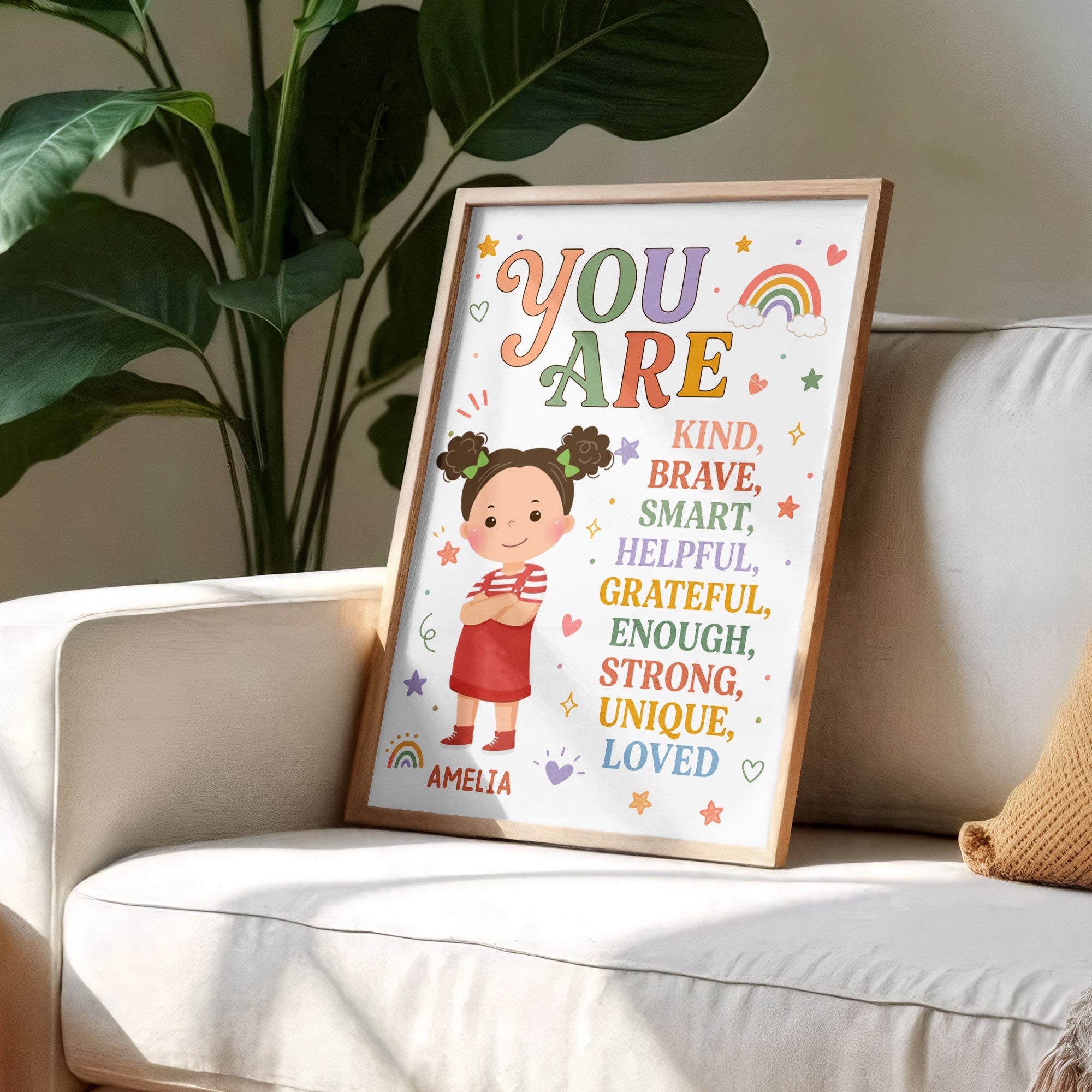 Personalized Positive Affirmation Poster Custom Name for Kids Poster GradoCreations