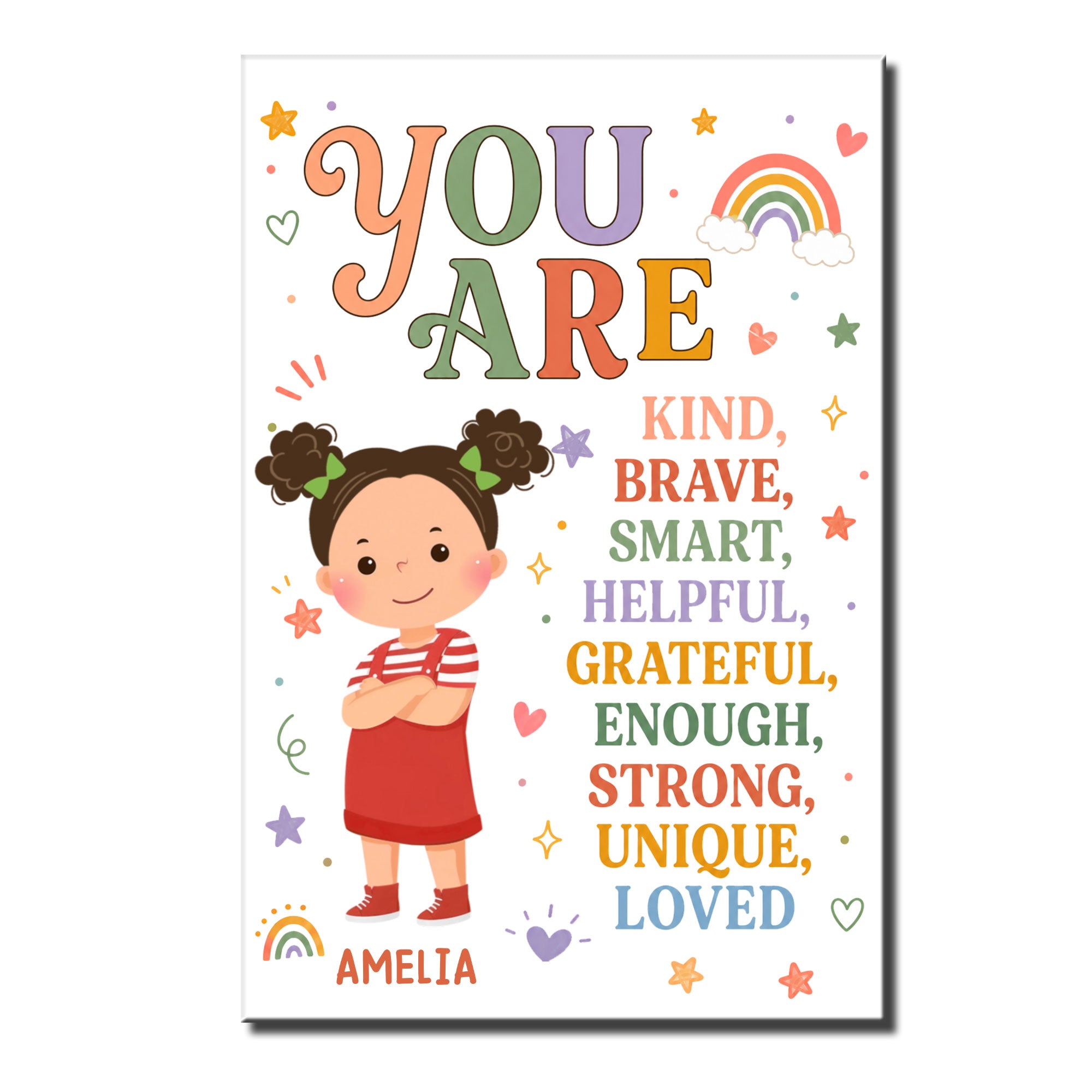 Personalized Positive Affirmation Poster Custom Name for Kids Poster GradoCreations