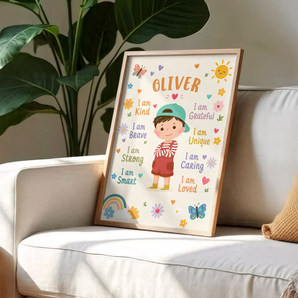 Personalized Kids Affirmations Custom Vertical Poster Art Poster GradoCreations